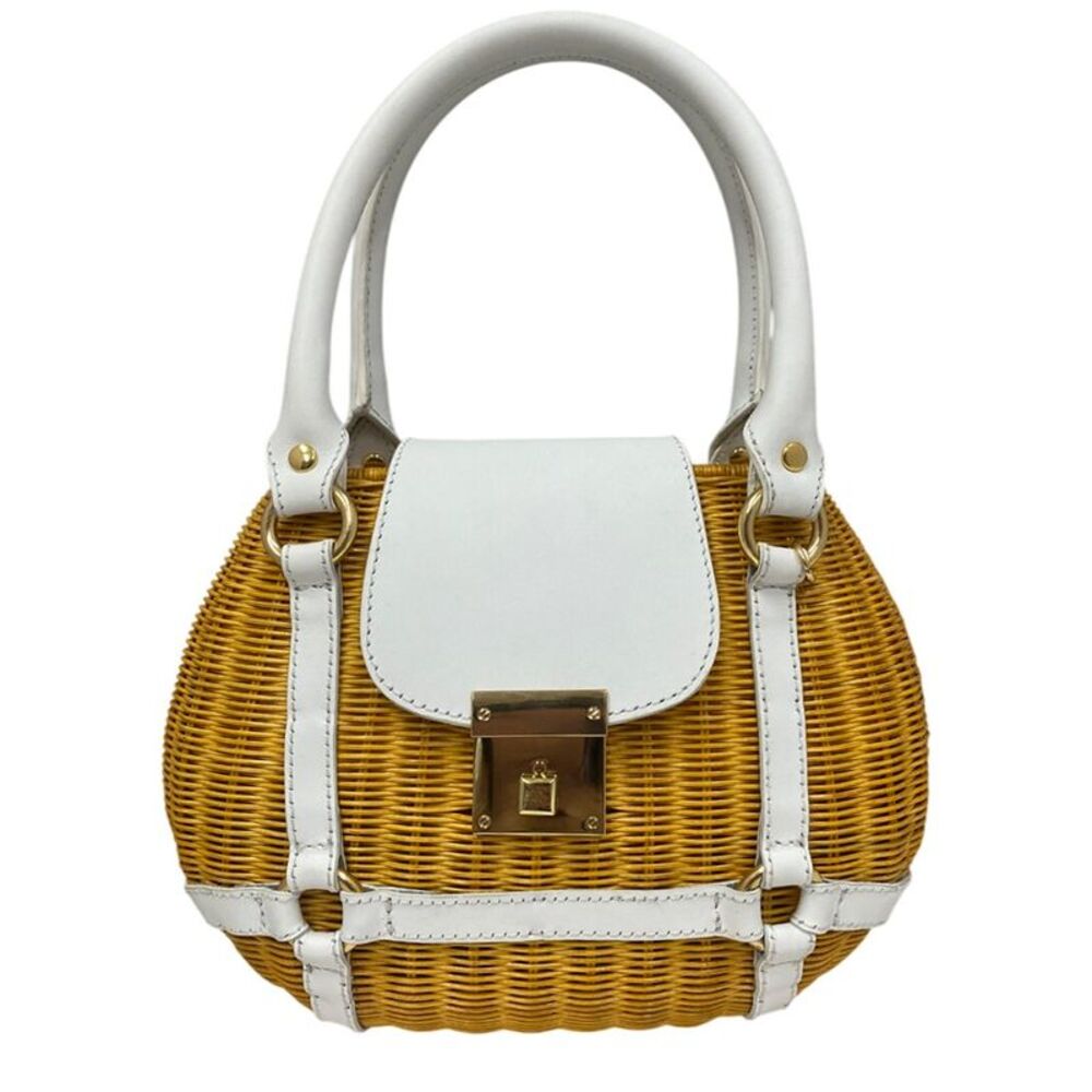 Serpui Morgan Top Handle Bag, Beige